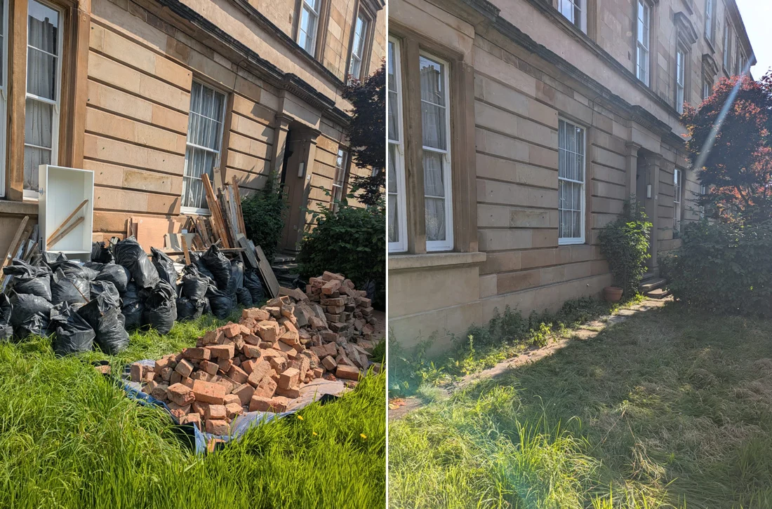 NovaDumps team clearing household rubbish in Glasgow