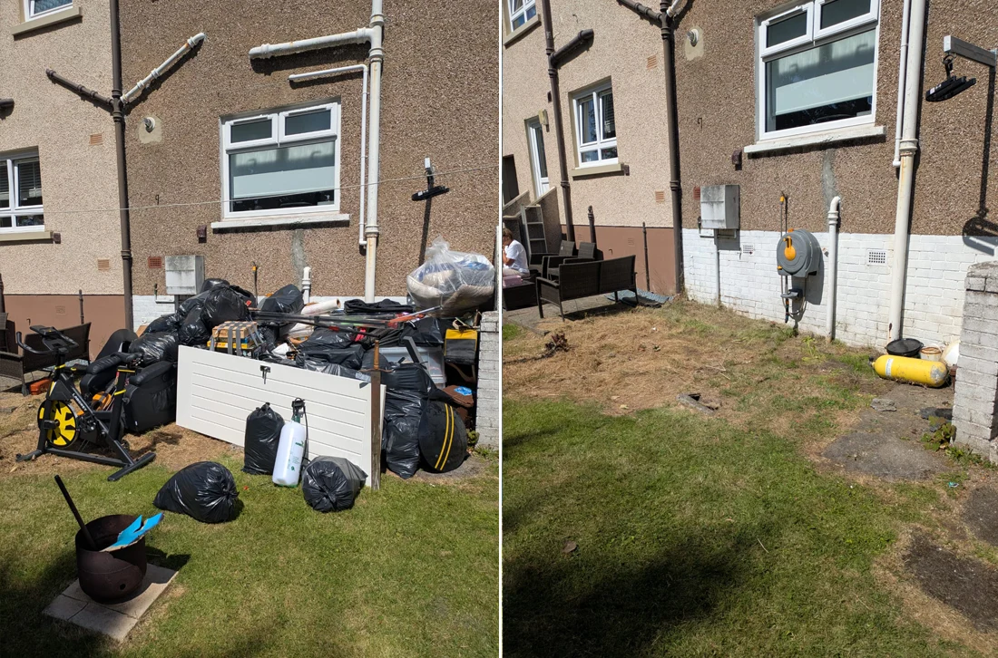Rubbish removal job completed in Coatbridge, Glasgow