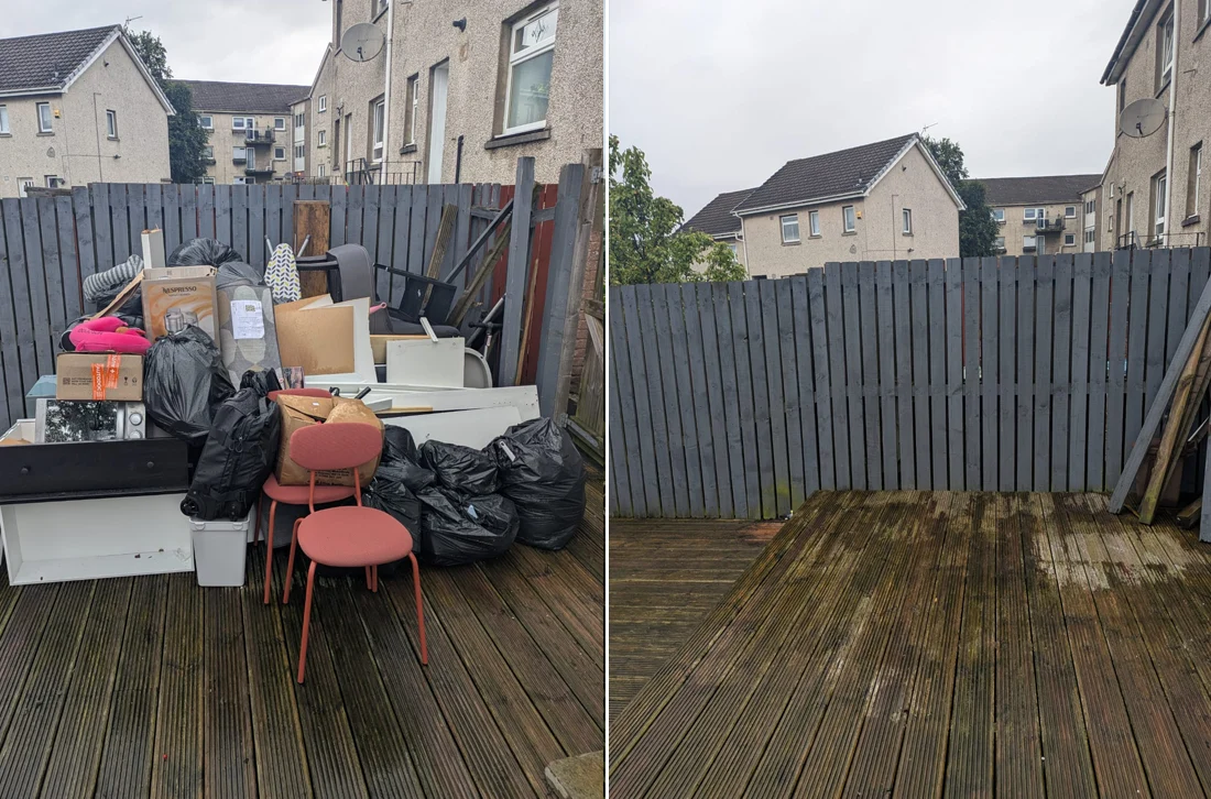 Rubbish removal job completed in Airdrie, Glasgow