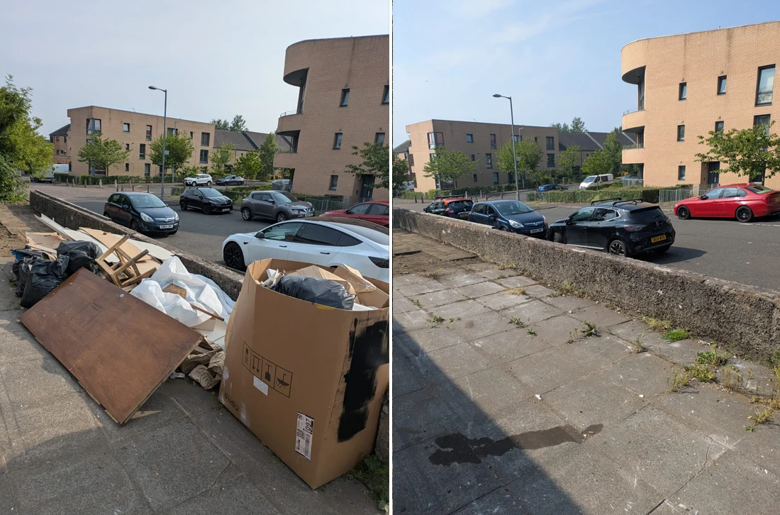 Rubbish removal job completed in Maryhill, Glasgow